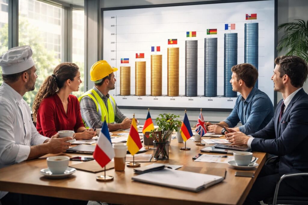 découvrez le salaire net pour 39 heures au smic en france et comparez-le avec celui d'autres pays pour mieux comprendre le pouvoir d'achat à l'international.