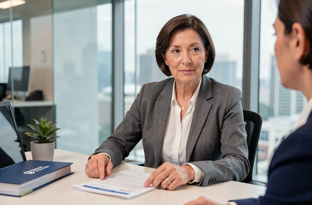 Conseillère juridique expliquant les démarches de rachat de rente avant l'entrée en vigueur 2026